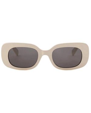 Celine Sunglasses Rectangle Full Rim, Shiny Frame And Lens Cl40287U25A - Gray