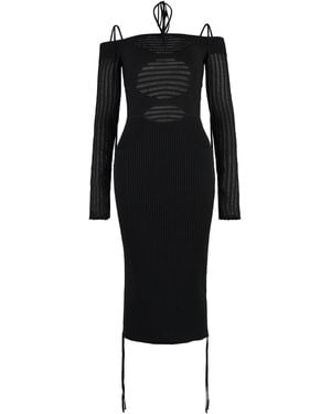 ANDREADAMO Ribbed Knit Dress - Black