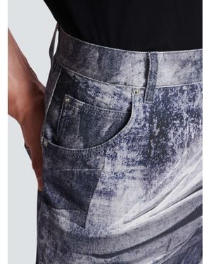 Balmain Multi Statue Print Denim Pants - Black