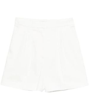 Max Mara Flared Satin Shorts With High-Cut Waistband - White