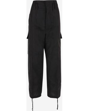 Niccolò Pasqualetti Pants Over Linen-Blend - Black