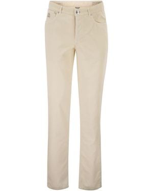 Brunello Cucinelli Five-Pocket Cotton Corduroy Pants - Natural