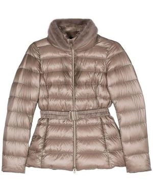 Herno Belted Nylon Padded Jacket - Brown