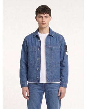 Stone Island Denim Medium Grainy Wash Overshirt - Blue