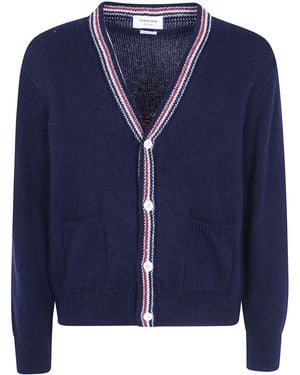 Thom Browne Hector Intarsia-Knit Cardigan - Blue