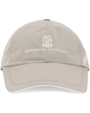 Brunello Cucinelli Baseball Cap Laminated Nylon - White