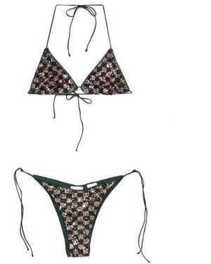 Oséree Bikini Sequin Tie - Metallic