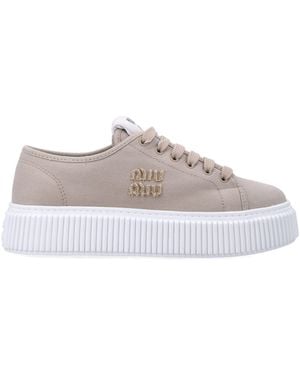 Miu Miu Denim Logo Sneakers - Multicolor