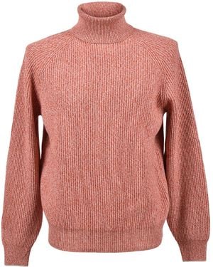 Brunello Cucinelli Wool Silk Turtleneck Sweater - Pink