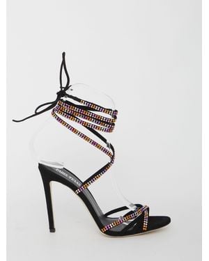 Paris Texas Holly Nicole Lace-Up Sandals - Black