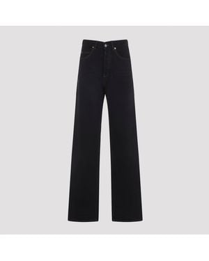Saint Laurent V-Waist Long Baggy Jeans - Black