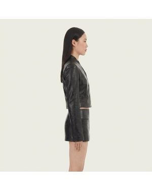 Ferragamo Stand-Collar Cropped Jacket - Black