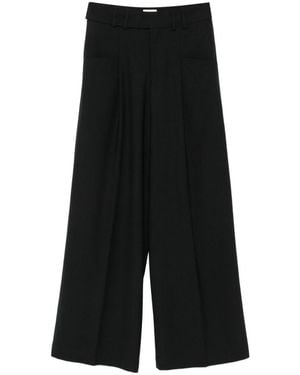 Closed Wool Blend Pants - Black