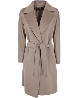 Max Mara "Mst Ravenna" Wool Classi Coat - Natural