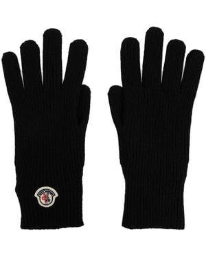 Moncler Guanti Con Logo - Black