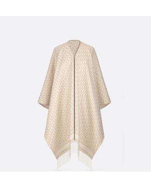 Dior Oblique Poncho Coat - Natural