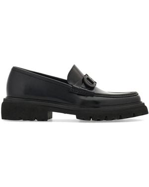 Ferragamo Gancini Ornament Loafers - Black