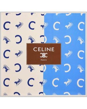Celine C Calèche Print Scarf - Blue