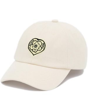 KENZO Boke Heart' Embroidered Cotton Cap - Natural