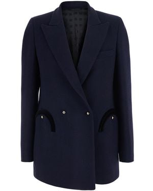 Blazé Milano Double-Breasted Jacket Resolute Cotton - Blue