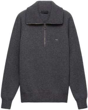 Prada Wool And Cashmere Polo Sweater - Gray