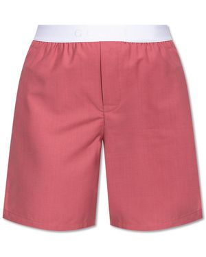Gucci Logo Waistband Wool Shorts - Red