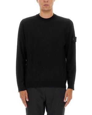 Stone Island Rws Wool Sweater - Black