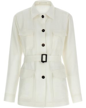 Tagliatore Linen Shell Jacket - White