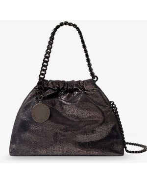 Stella McCartney Falabella Eco Shiny Dotted Chamois Fabric Shoulder Bag - Black