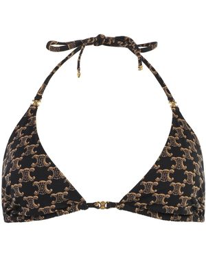 Celine Triangle Bikini Top - Black
