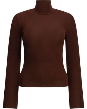 Max Mara Virgin Wool Turtleneck Sweater - Brown