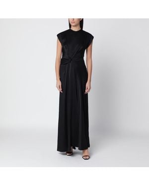 Victoria Beckham Aria Gown Long Satin Dress - Black