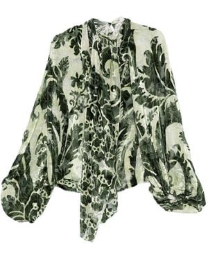 F.R.S For Restless Sleepers Printed Silk Blouse - Green