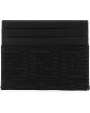 Fendi Jacquard Ff Card Holder - Black