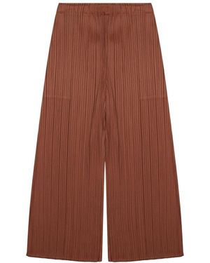 Pleats Please Issey Miyake Effortless Pleated Pants For - Brown
