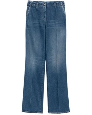 Dries Van Noten Jeans Aderente Con Gamba A Zampa - Blue