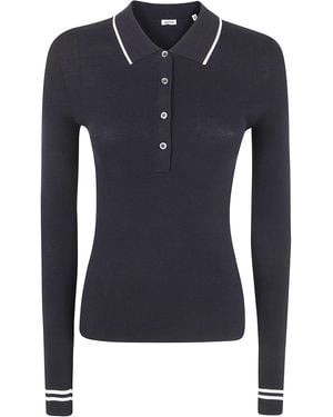 Aspesi Long Sleeves Polo Neck Sweater - Blue