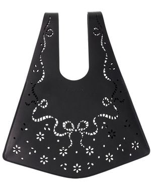 Simone Rocha Mini Lasercut Shopper Bag - Black