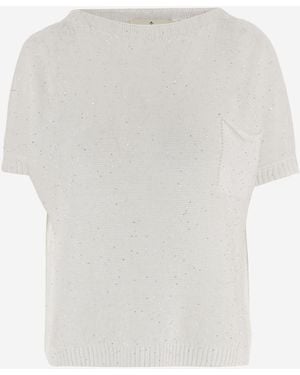 Bruno Manetti Short-Sleeved Jersey Top - White