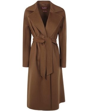 Max Mara Cles Long Dressing Gown Coat - Brown