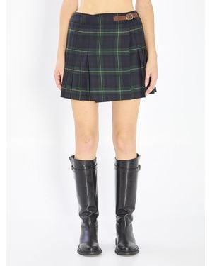 Celine Pleated Mini Skirt - Blue