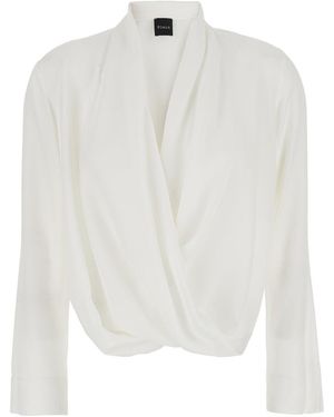 Plain Blouse With Ruffle Details - White