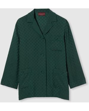 Gucci Gg Silk Shirt - Green