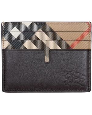 Burberry Sand Tall Sandon Card Holder - Black