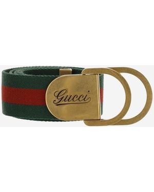 Gucci Belt With Web Ribbon - Green