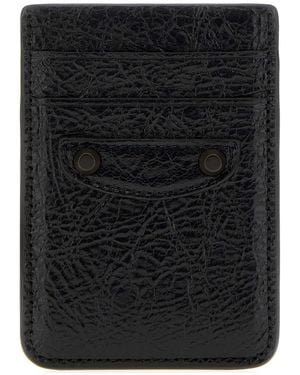 Balenciaga Leather Le City Card Holder - Black