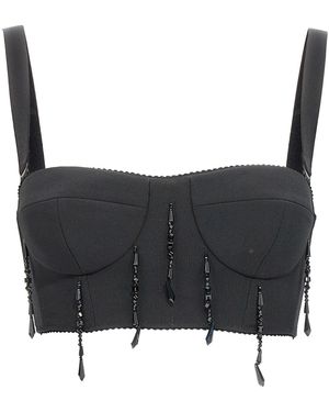 19:13 Dresscode Bead Bustier Top Tops Black