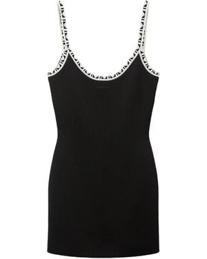 Versace Stretch Viscose Jacquard Mini Dress - Black