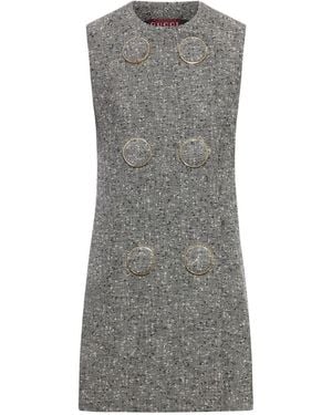 Gucci Melange Wool Blend Mini Dress - Gray