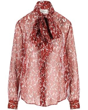 Saint Laurent Long Sleeve Top - Red